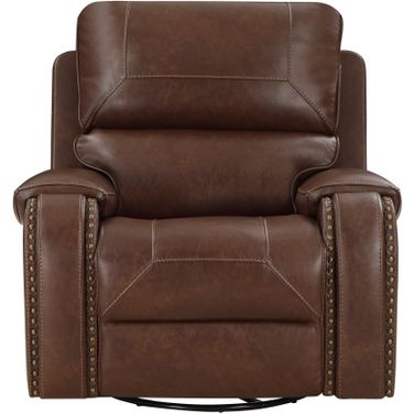 Newnan Swivel Glider Reclining Chair In Brown