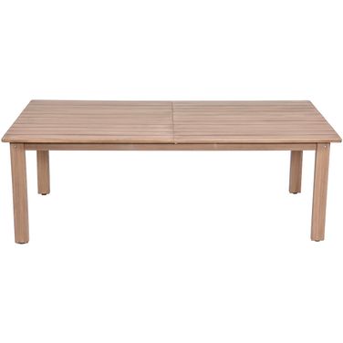 Newport 86.75 Inch Acacia Wood Outdoor Patio Dining Table In Natural and Brushed Natural