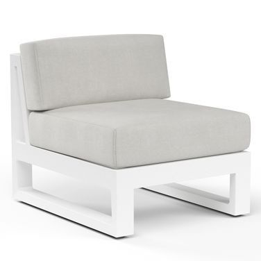 Newport Armless Club Chair in Cast Silver