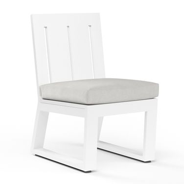 Newport Armless Dining Chair in Cast Silver