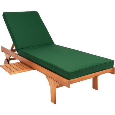 Newport Chaise Lounge Chair with Side Table In Green