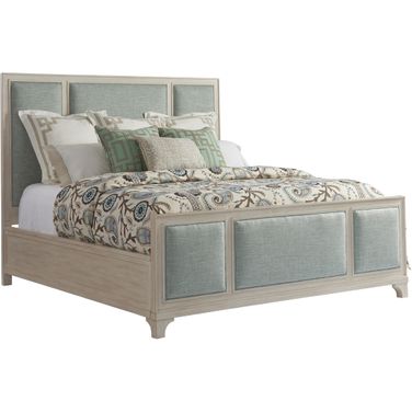 Newport Crystal Cove Upholstered California King Panel Bed In Sailcloth