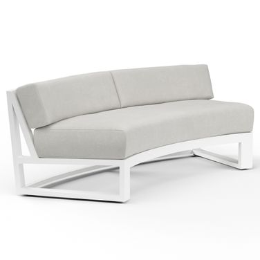 Newport Curved Sofa in Cast Silver