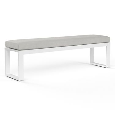 Newport Dining Bench in Cast Silver