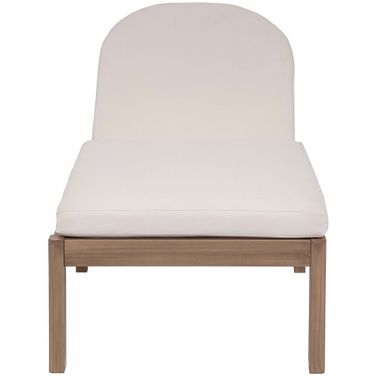 Newport Fabric Upholstered Outdoor Patio Lounge Chair In Cream and Natural