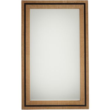 Newport La Costa Rectangular Raffia Mirror In Sandstone