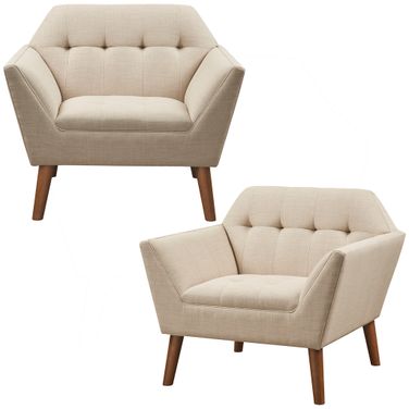 Newport Lounge Chair Set of 2 In Beige