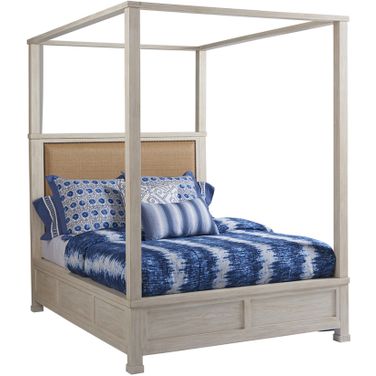 Newport Shorecliff Queen Canopy Bed In Sailcloth