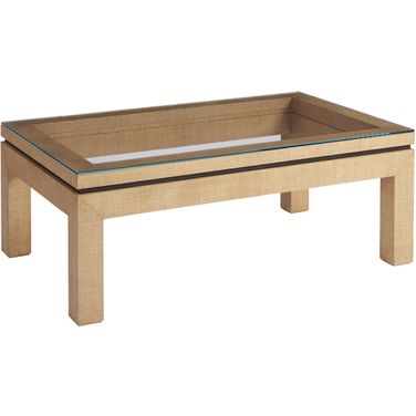 Newport Harbor Raffia Cocktail Table In Sandstone