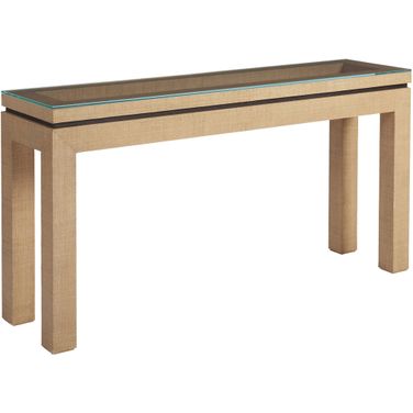 Newport Harbor Raffia Console In Sandstone