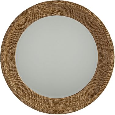 Newport La Jolla Woven Round Mirror In Sandstone