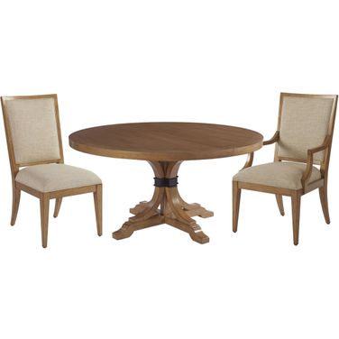 Newport Sandstone Magnolia Extendable Round Dining Room Set By Barclay Butera