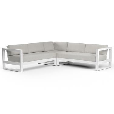 Newport Sectional in Cast Silver