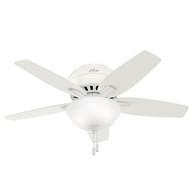 Newsome 42 Inch Low Profile Ceiling Fan with LED Light Kit and Pull Chain In Fresh White