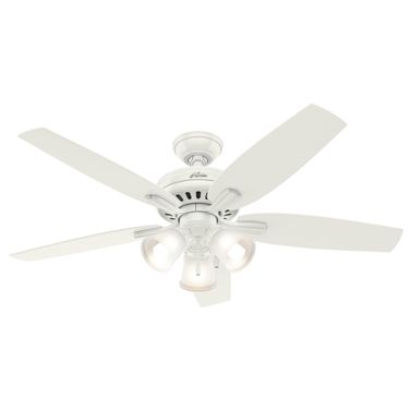 Newsome 52 Inch Ceiling Fan with LED Light Kit and Pull Chain In Fresh White