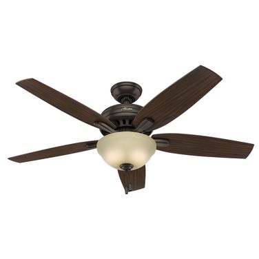 Newsome 52 Inch Ceiling Fan with LED Light Kit and Pull Chain In Premier Bronze and Roasted Walnut