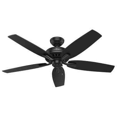 Newsome 52 Inch Damp Rated Ceiling Fan and Pull Chain In Matte Black