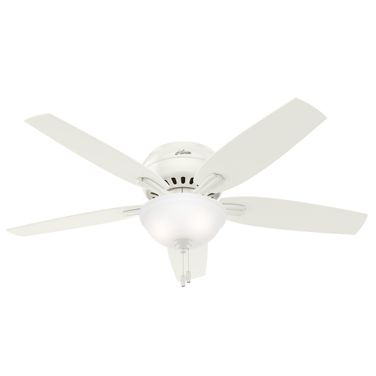 Newsome 52 Inch Low Profile Ceiling Fan with LED Light Kit and Pull Chain In Fresh White