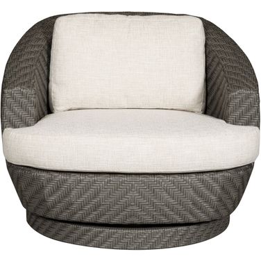 Newstead Outdoor Swivel Chair In Cream and Gray