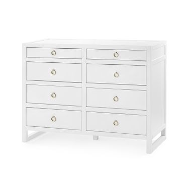 Newton Large 8-Drawer In White Pearl