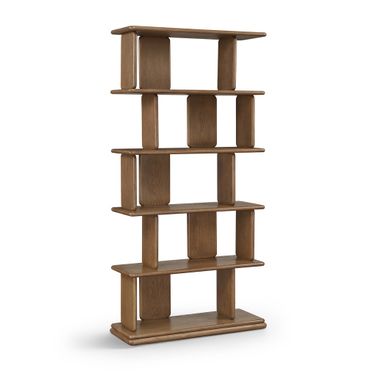 Nexa Solid Wood and Oak Veneer Bookcase In Brown