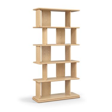 Nexa Solid Wood and Oak Veneer Bookcase In Natural