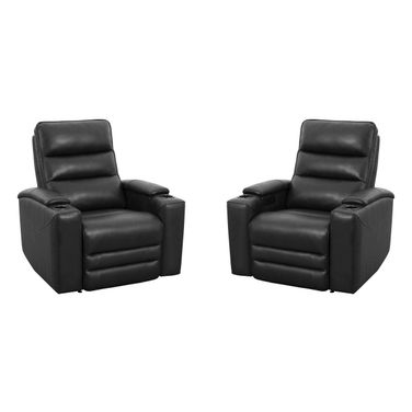 Nexus Zero Gravity Power Recliner with Headrest and Foodrest Set of 2 In Autumn Black