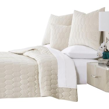 Niagara 4 Piece King Quilt Set In Sand