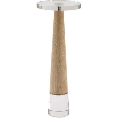 Niari Travertine Drink Table In Brown