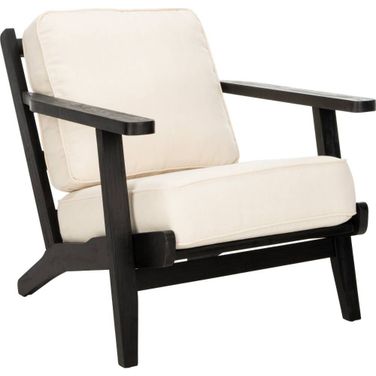 Nico Bone White and Black Mid Century Accent Chair