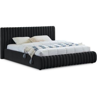 Nico Velvet Queen Bed In Black