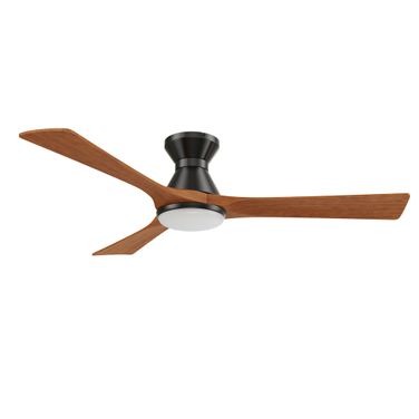 Nicolet 52 Inch 3-Blade Flush Mount Smart Ceiling Fan with LED Light and Remote In Black and Antique Walnut