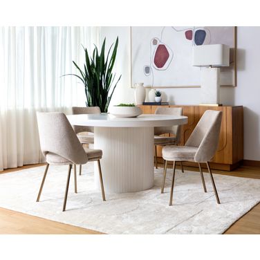 Nicolette 55 Inch Dining Room Set In White