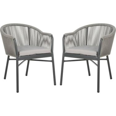 Nicolo Gray With Gray Cushion Rope Chair Set of 2