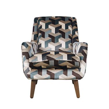 Nielsen Upholstered Geometric Lounge Accent Chair In Escher