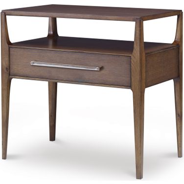 Single Drawer Nightstand In Bowery Cerused