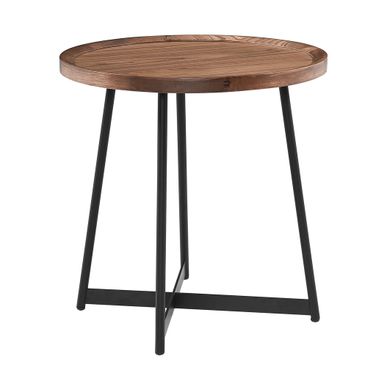Niklaus 22 Inch Round Side Table In Walnut