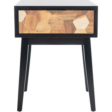 Nilo 1 Drawer Accent Table in Black and Natural