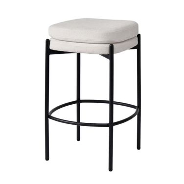 Nina Counter Stool Set of 2 In Oatmeal and Black