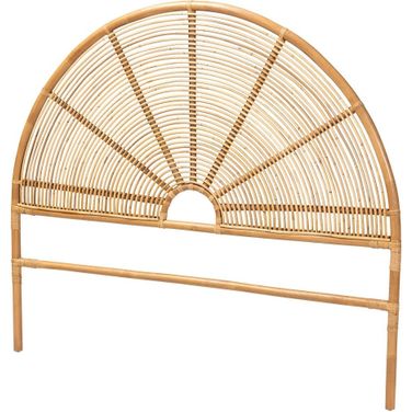 Bali Pari Nina Modern Bohemian Honey Rattan Queen Size Standalone Headboard