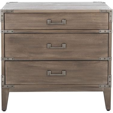 Nisha 3 Drawer Wood Nightstand In Light Brown