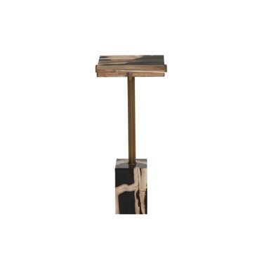 Nisha End Table In Antique Brass and Black