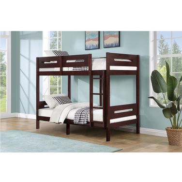 Nissa Twin Over Twin Bunk Bed In Espresso