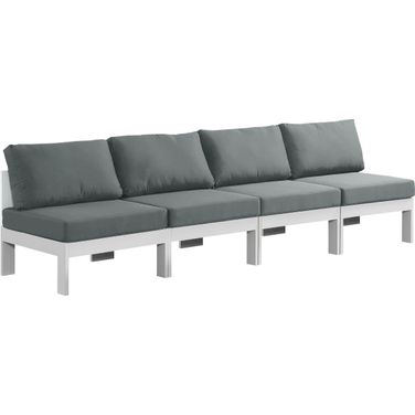 Nizuc Water Resistant Fabric Outdoor Patio 4 Piece Modular Sofa In Grey