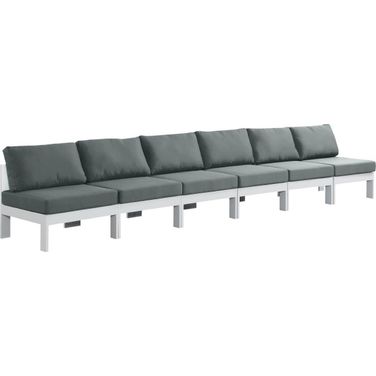 Nizuc Water Resistant Fabric Outdoor Patio 6 Piece Modular Sofa In Grey