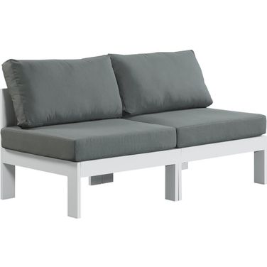 Nizuc Water Resistant Fabric Outdoor Patio 2 Piece Modular Sofa In Grey
