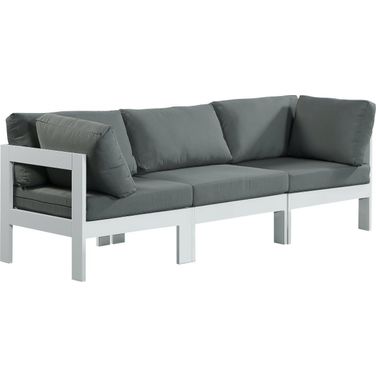 Nizuc Water Resistant Fabric Outdoor Patio 3 Piece Modular Sofa In Grey