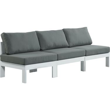 Nizuc Water Resistant Fabric Outdoor Patio 3 Piece Modular Sofa In Grey