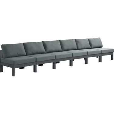 Nizuc Water Resistant Fabric Outdoor Patio 6 Piece Modular Sofa In Grey