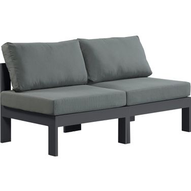 Nizuc Water Resistant Fabric Outdoor Patio 2 Piece Modular Sofa In Grey